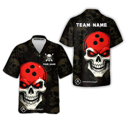 Custom Bowling Team Uniform Jersey Skull Bowling Shirt with Gothic Style, Bowling uniforms, Personalized Name And Team Name