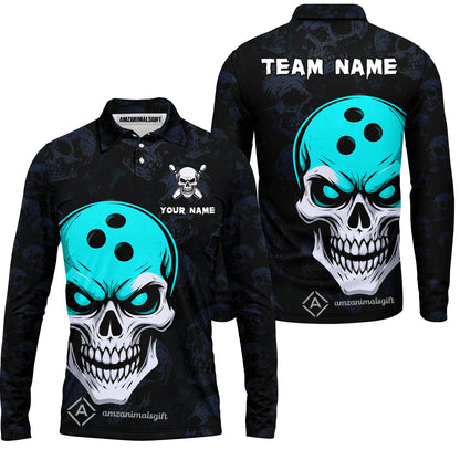 Custom Bowling Team Uniform Jersey Skull Bowling Shirt with Gothic Style, Bowling uniforms, Personalized Name And Team Name