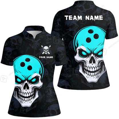 Custom Bowling Team Uniform Jersey Skull Bowling Shirt with Gothic Style, Bowling uniforms, Personalized Name And Team Name