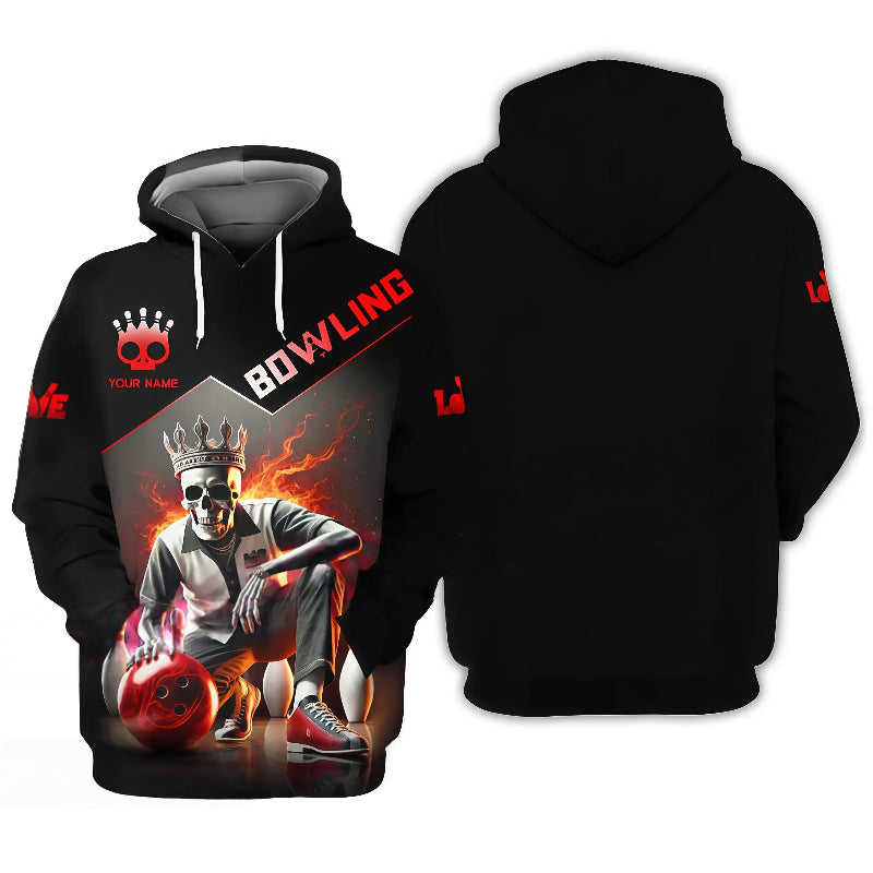 Skull King Fire Effect Design Hoodie