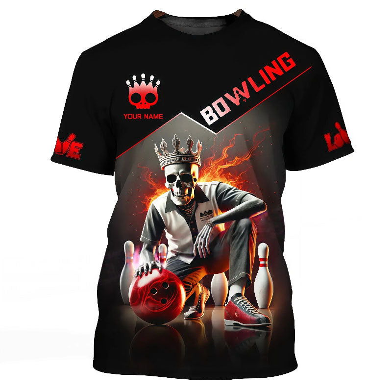 Skull King Fire Effect Design T-Shirt