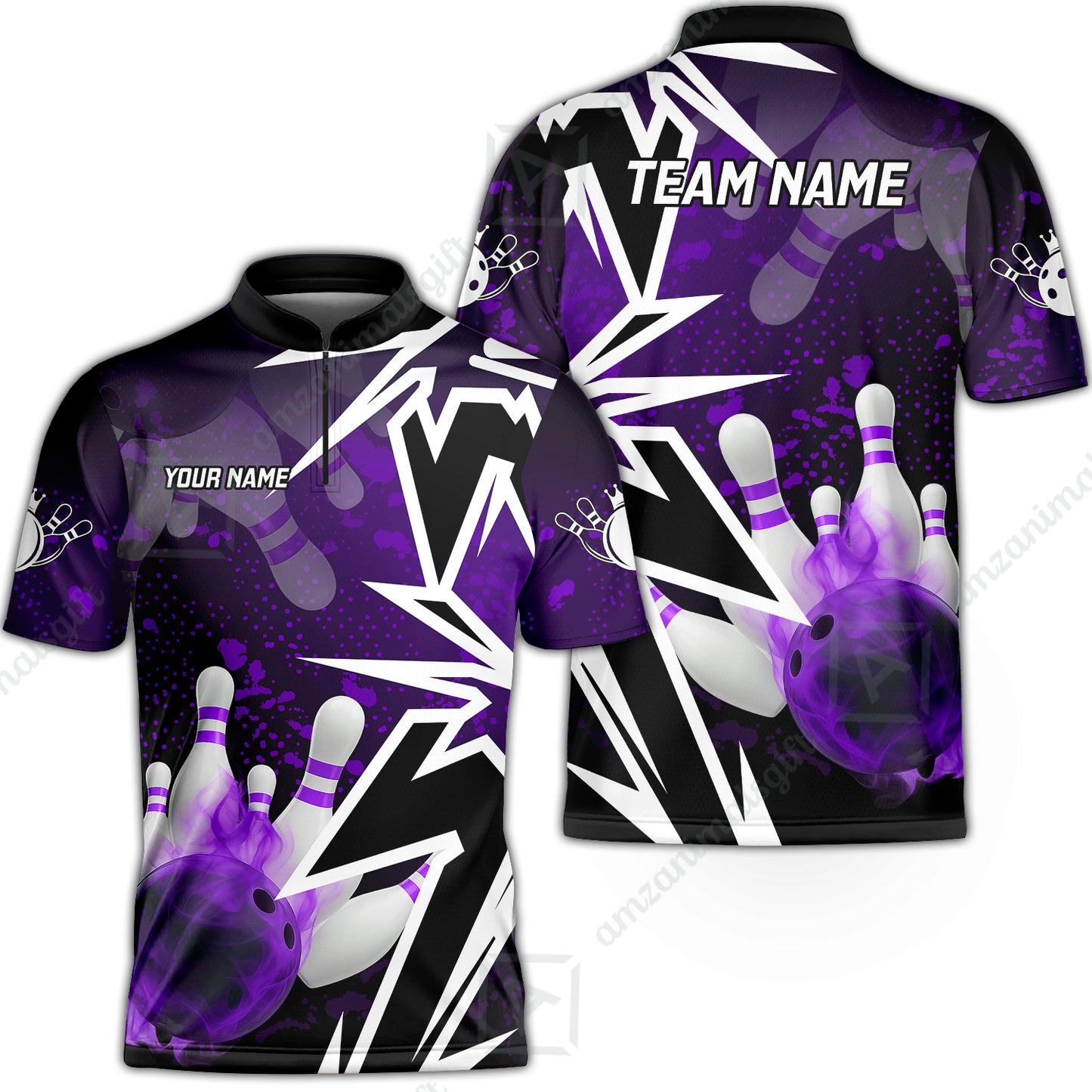 Custom Bowling Team Uniform Jersey Smoke Bowling Graffiti Unisex Polo Shirts, Bowling Uniform, Personalized Name And Team Name
