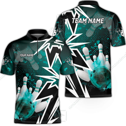 Custom Bowling Team Uniform Jersey Smoke Bowling Graffiti Unisex Polo Shirts, Bowling Uniform, Personalized Name And Team Name