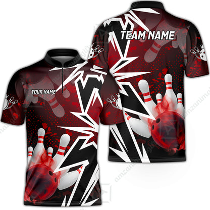 Custom Bowling Team Uniform Jersey Smoke Bowling Graffiti Unisex Polo Shirts, Bowling Uniform, Personalized Name And Team Name