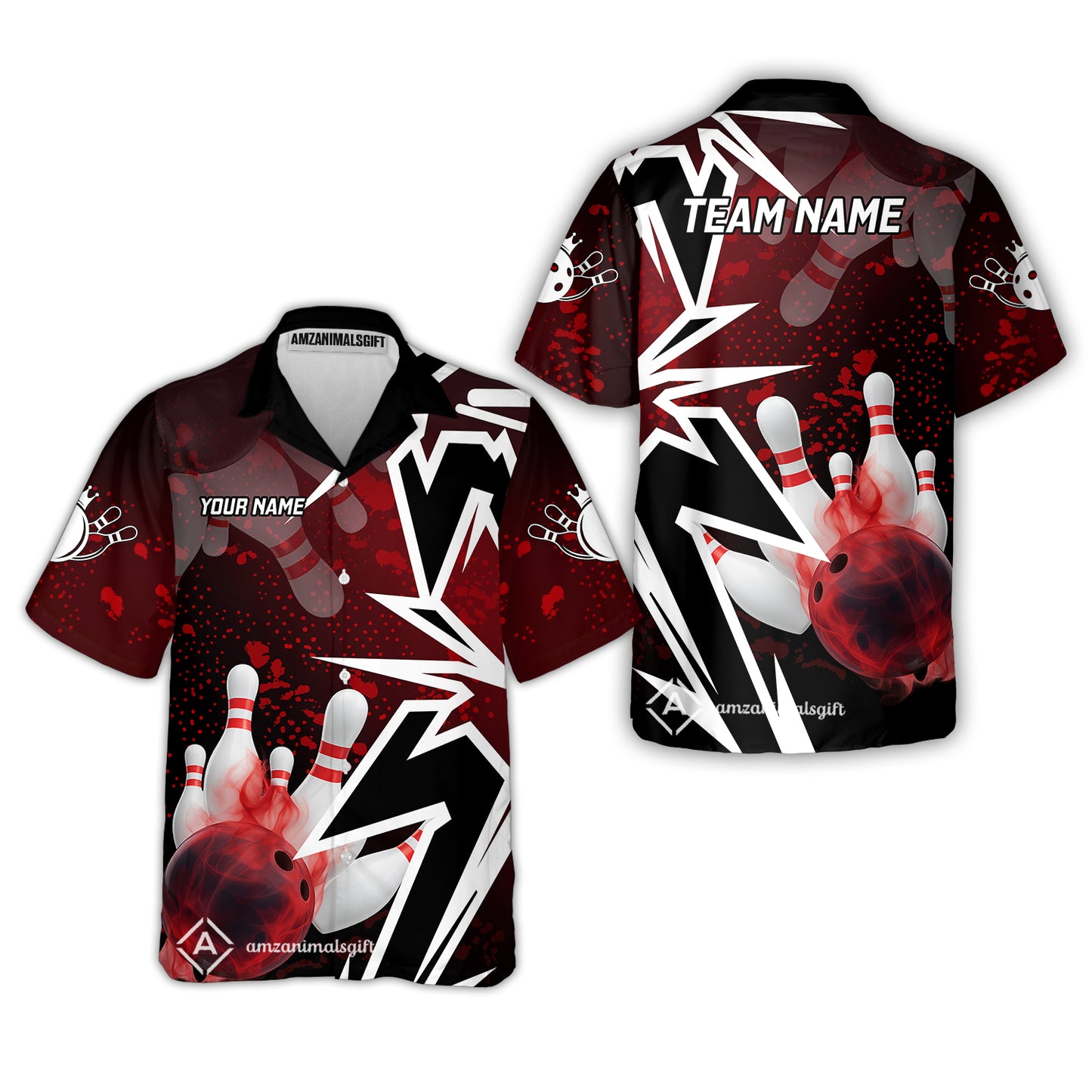Custom Bowling Team Uniform Jersey Smoke Bowling Graffiti Unisex Polo Shirts, Bowling Uniform, Personalized Name And Team Name