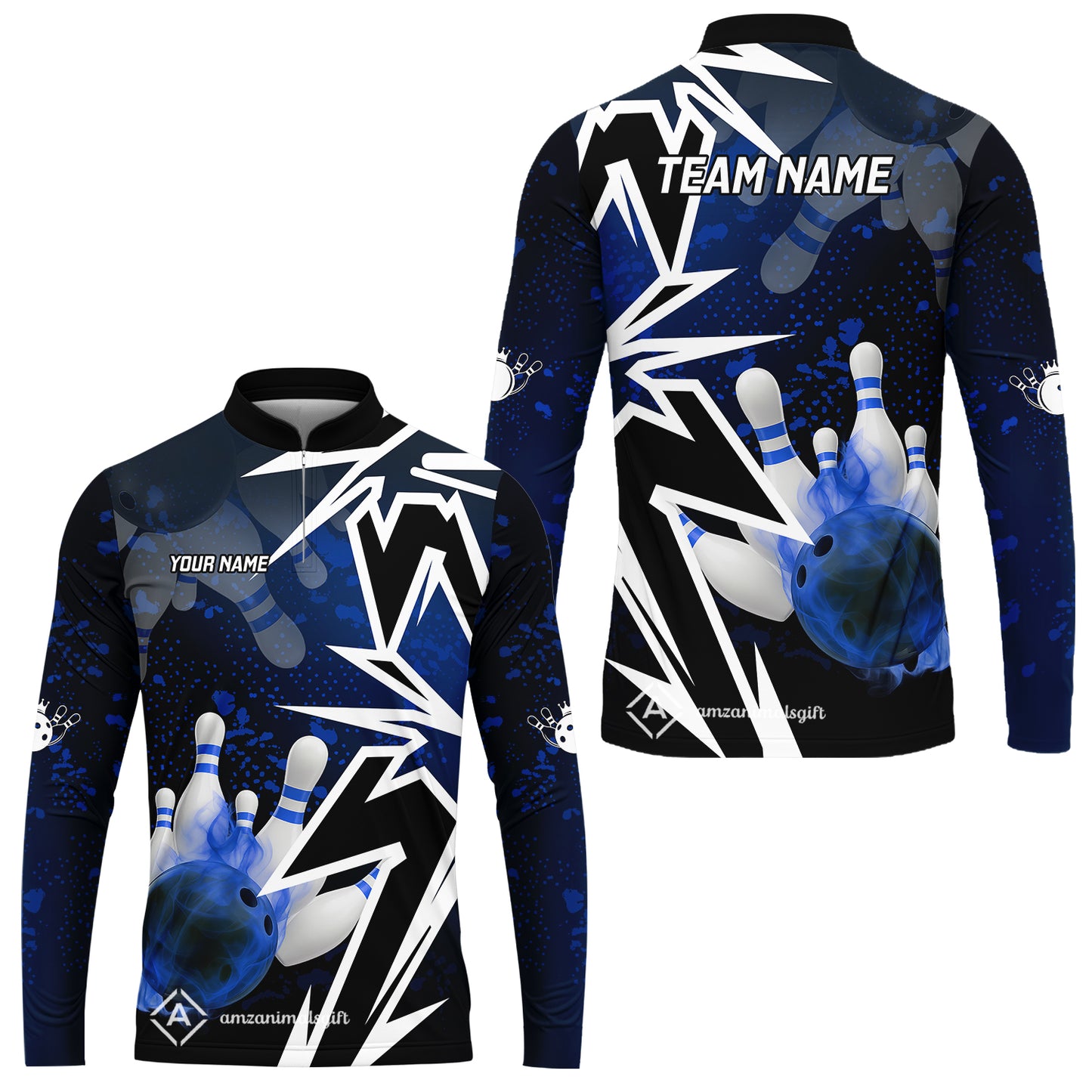 Custom Bowling Team Uniform Jersey Smoke Bowling Graffiti Unisex Polo Shirts, Bowling Uniform, Personalized Name And Team Name