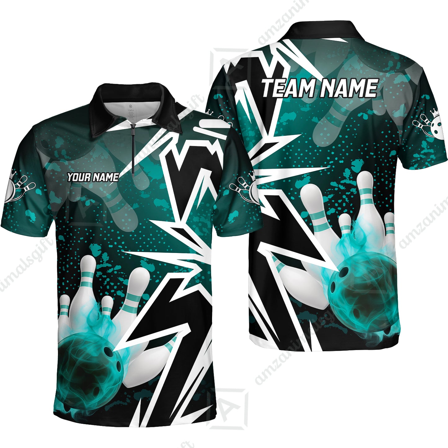 Custom Bowling Team Uniform Jersey Smoke Bowling Graffiti Unisex Polo Shirts, Bowling Uniform, Personalized Name And Team Name