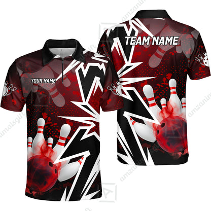 Custom Bowling Team Uniform Jersey Smoke Bowling Graffiti Unisex Polo Shirts, Bowling Uniform, Personalized Name And Team Name