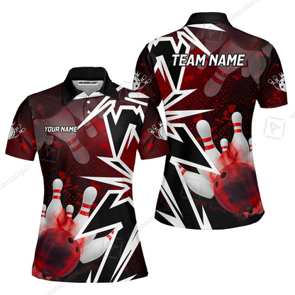 Custom Bowling Team Uniform Jersey Smoke Bowling Graffiti Unisex Polo Shirts, Bowling Uniform, Personalized Name And Team Name