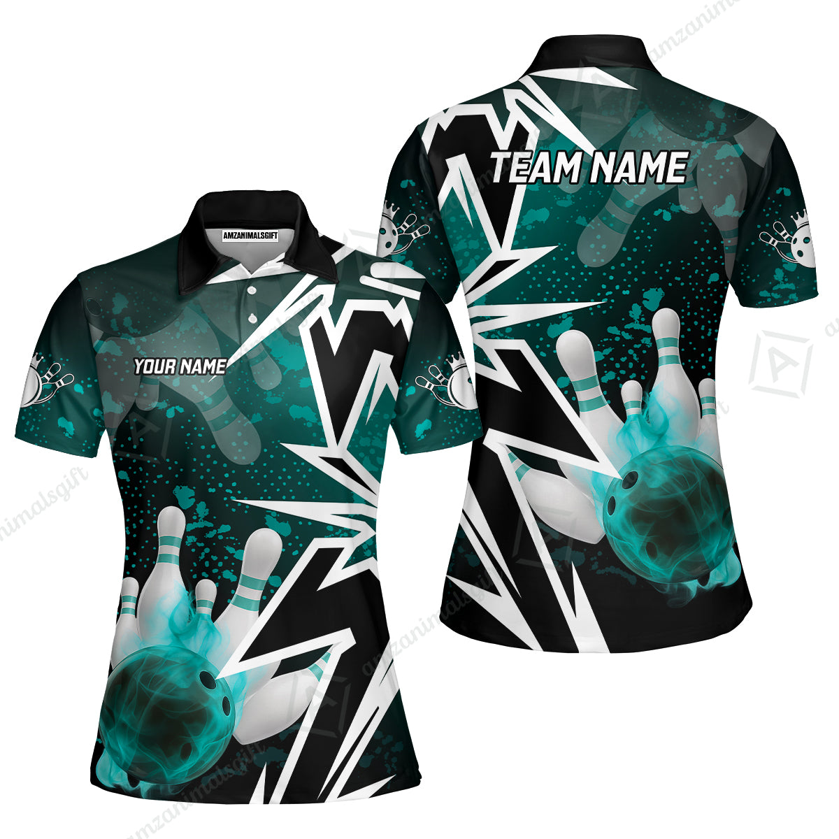 Custom Bowling Team Uniform Jersey Smoke Bowling Graffiti Unisex Polo Shirts, Bowling Uniform, Personalized Name And Team Name