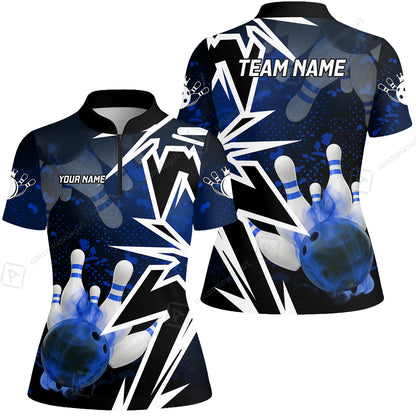 Custom Bowling Team Uniform Jersey Smoke Bowling Graffiti Unisex Polo Shirts, Bowling Uniform, Personalized Name And Team Name
