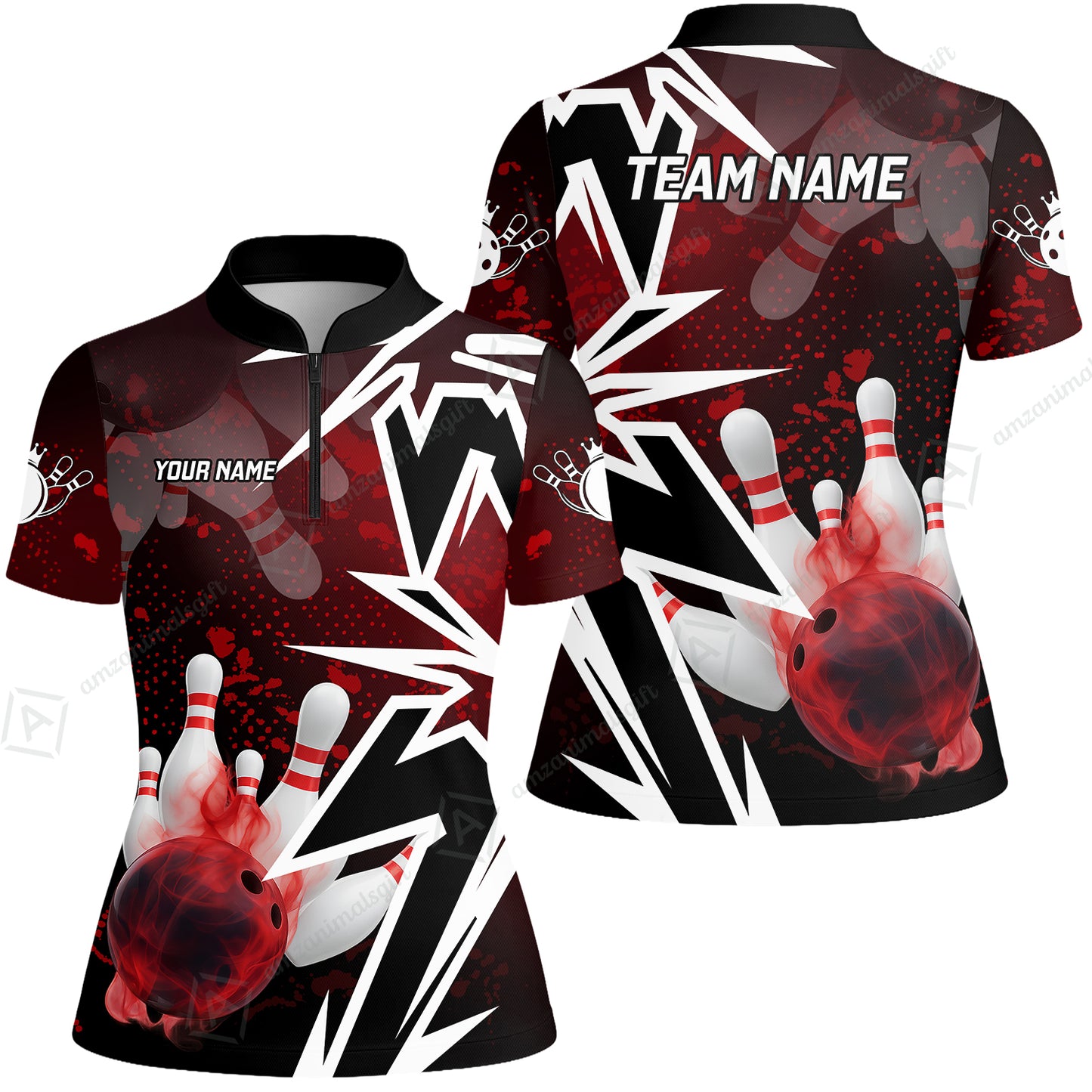 Custom Bowling Team Uniform Jersey Smoke Bowling Graffiti Unisex Polo Shirts, Bowling Uniform, Personalized Name And Team Name