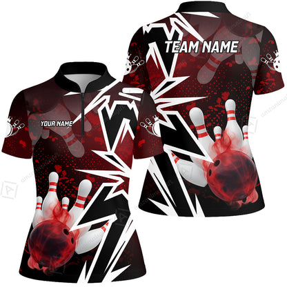 Custom Bowling Team Uniform Jersey Smoke Bowling Graffiti Unisex Polo Shirts, Bowling Uniform, Personalized Name And Team Name