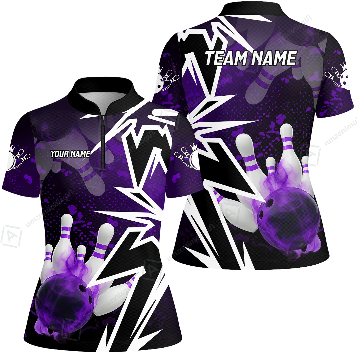 Custom Bowling Team Uniform Jersey Smoke Bowling Graffiti Unisex Polo Shirts, Bowling Uniform, Personalized Name And Team Name