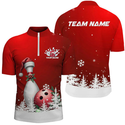 Snowflake Custom Christmas Bowling Team Polo Shirt, Christmas Bowling uniforms - Bowling Shirts Personalized Name And Team Name