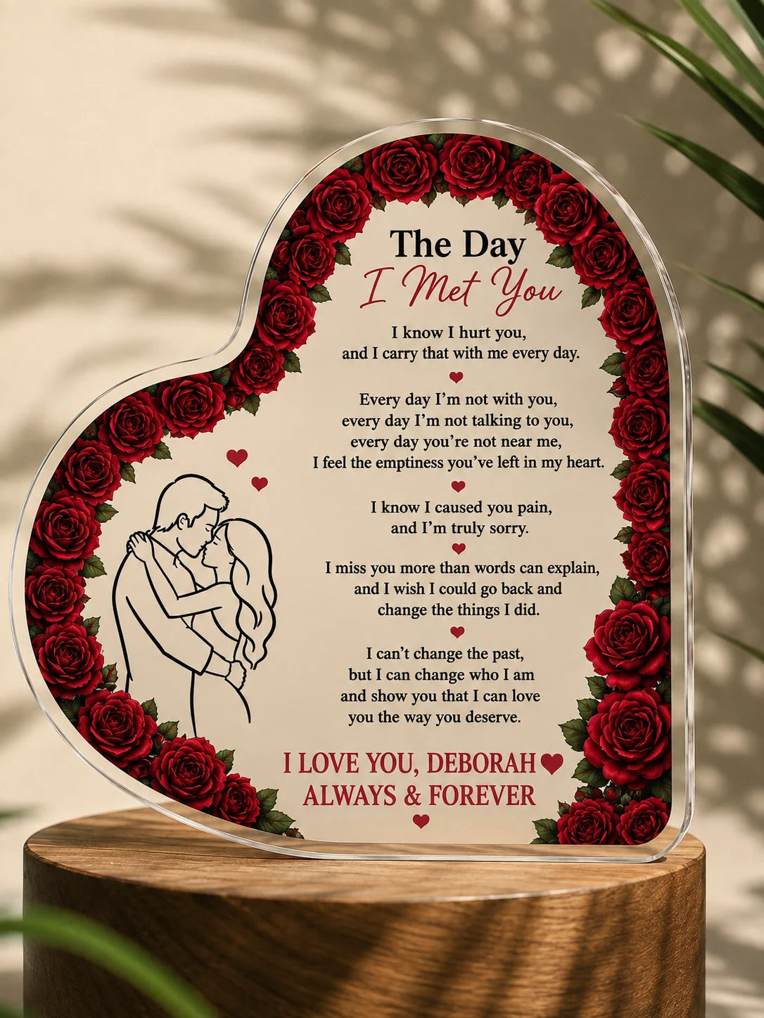 Custom Shaped Acrylic Heart - Shaped Decor, Soulmate Gift - Romantic Gift For Boyfriend/Girlfriend, Anniversary, Birthday, Valentine's Day