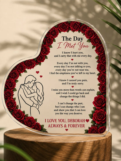 Custom Shaped Acrylic Heart - Shaped Decor, Soulmate Gift - Romantic Gift For Boyfriend/Girlfriend, Anniversary, Birthday, Valentine's Day