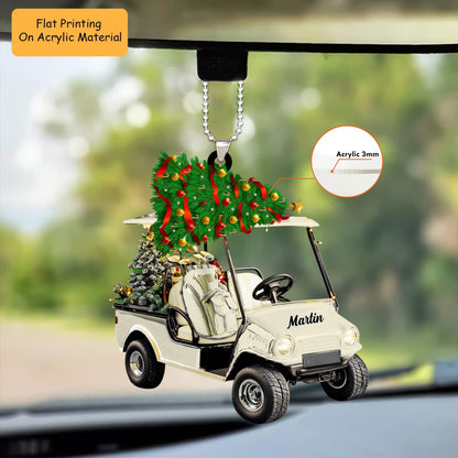 Personalized Golf Cart  Acrylic Ornament, Golf Cart  Keychain, Car Ornament, Christmas Ornament Gifts