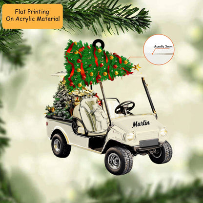 Personalized Golf Cart  Acrylic Ornament, Golf Cart  Keychain, Car Ornament, Christmas Ornament Gifts