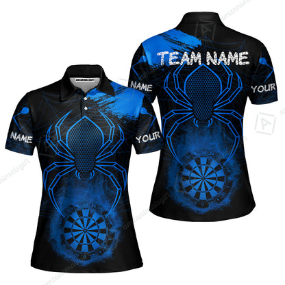 Customized Darts Women Polo Shirt, Darts Spider Men's Grunge Darts Smoke Dartboard Women Polo Shirt for Darts Players