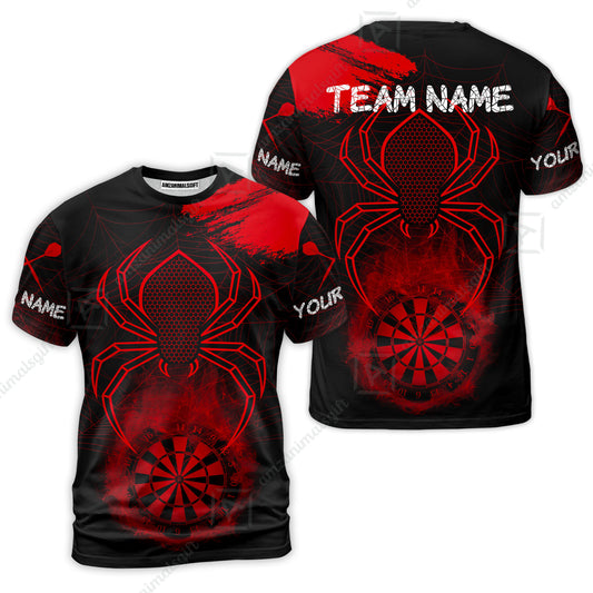 Customized Darts T-Shirt, Darts Spider Men's Grunge Darts Shirt Smoke Dartboard Team T-Shirt Jersey for Darts Players