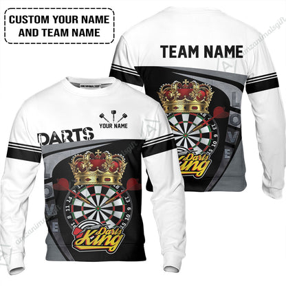 Customized Name & Text Darts Polo Shirt, Darts King Personalized Name Darts Uniforms Polo Shirt