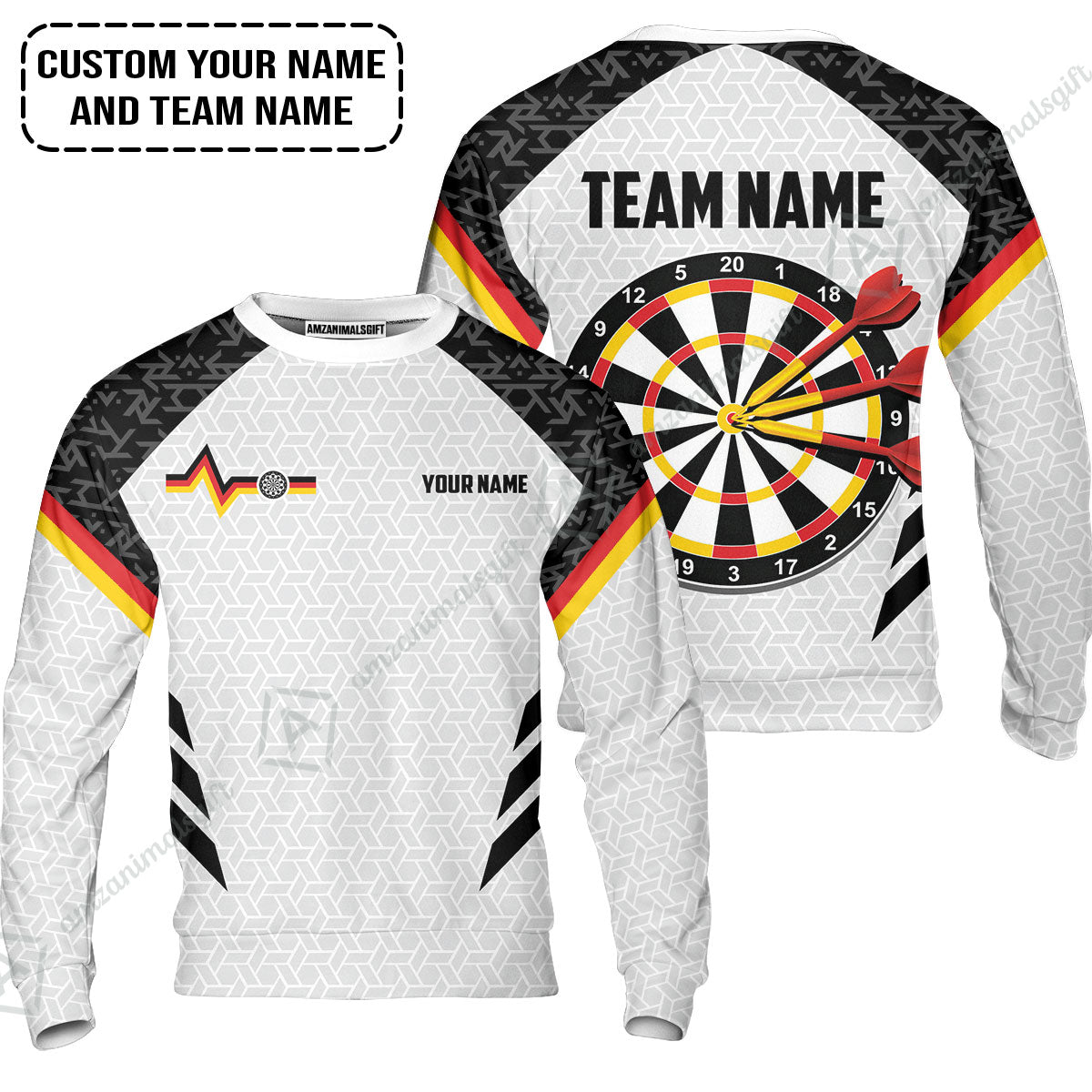 Custom Germany Darts Long Polo Shirt, Personalized Darts For Team Long Polo Shirt