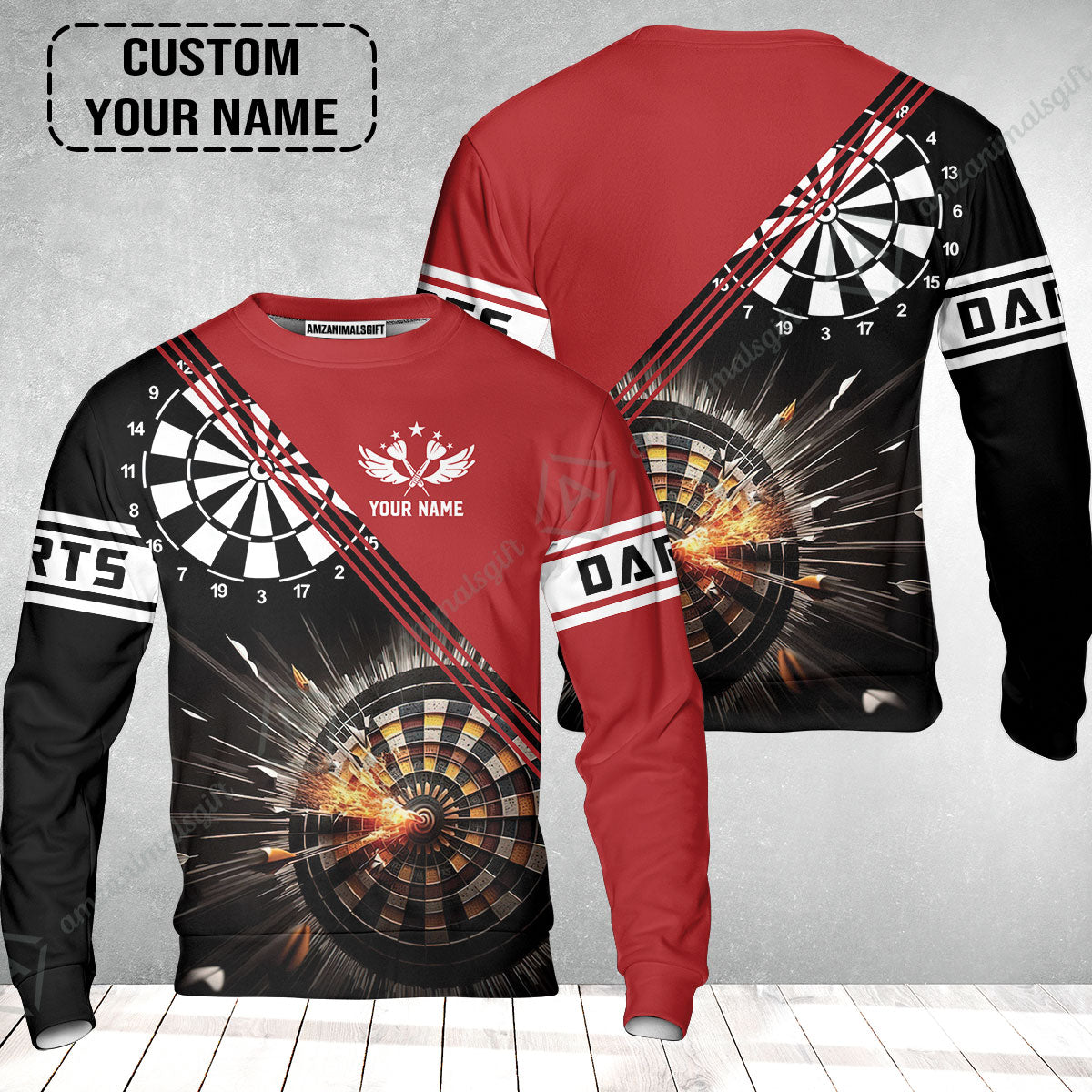 Customized Red Darts Sweatshirt, Custom Darts For Team Sweatshirt