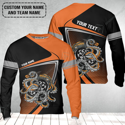 Customized Name & Text Darts Sweatshirt, Personalized Darts And Octopus Sweatshirt