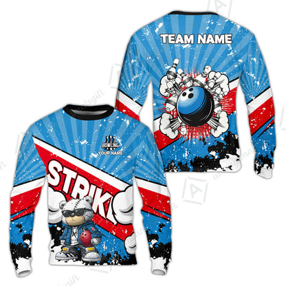 Customized Unisex Polo Shirt, Bowling Hip Hop Cartoon Design, Uniform Bowling - Personalized Name And Team Name
