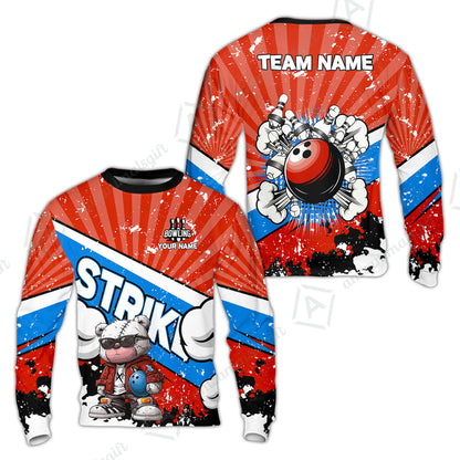 Customized Unisex Polo Shirt, Bowling Hip Hop Cartoon Design, Uniform Bowling - Personalized Name And Team Name
