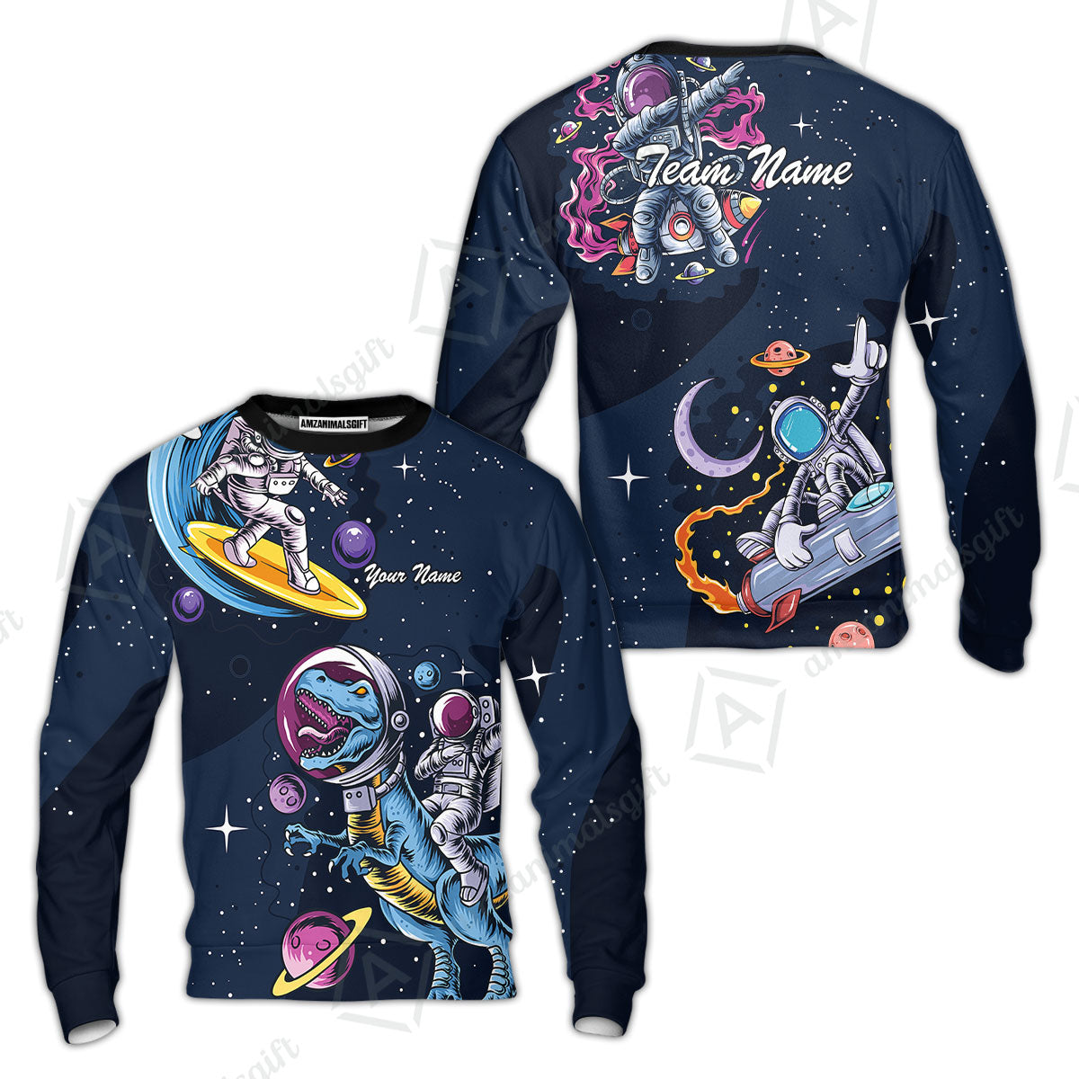 Customized Bowling Unisex Polo Shirt, Seraphic Galaxy Astronaut, Bowling Uniforms, Personalized Name And Team Name