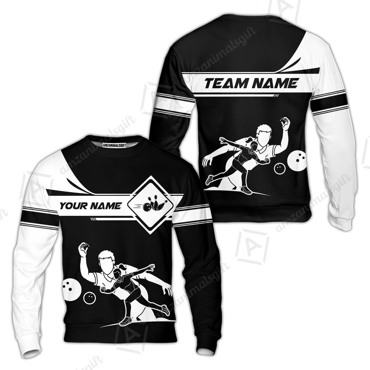 Customized Bowling Sweatshirt, Men And Women Playing Bowling Ball Sweatshirt Uniform Multicolor For Bowlers