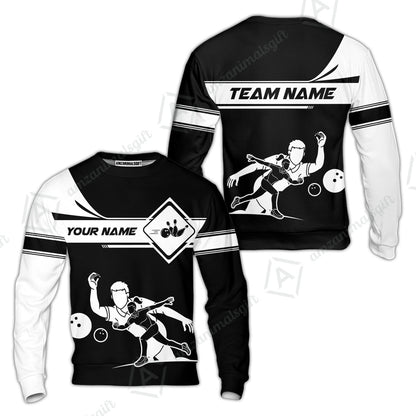Customized Bowling Sweatshirt, Men And Women Playing Bowling Ball Sweatshirt Uniform Multicolor For Bowlers
