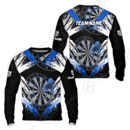 Customized Darts Sweatshirt, Darts Tournament Grunge Style Multicolor Sweatshirt Jersey For Darts Player