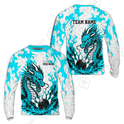 Custom Bowling Jersey Polo Shirt, Fierce Crimson Fire Dragon Strike, Custom Bowling Jersey Team Shirt For Players With Name and Team Name