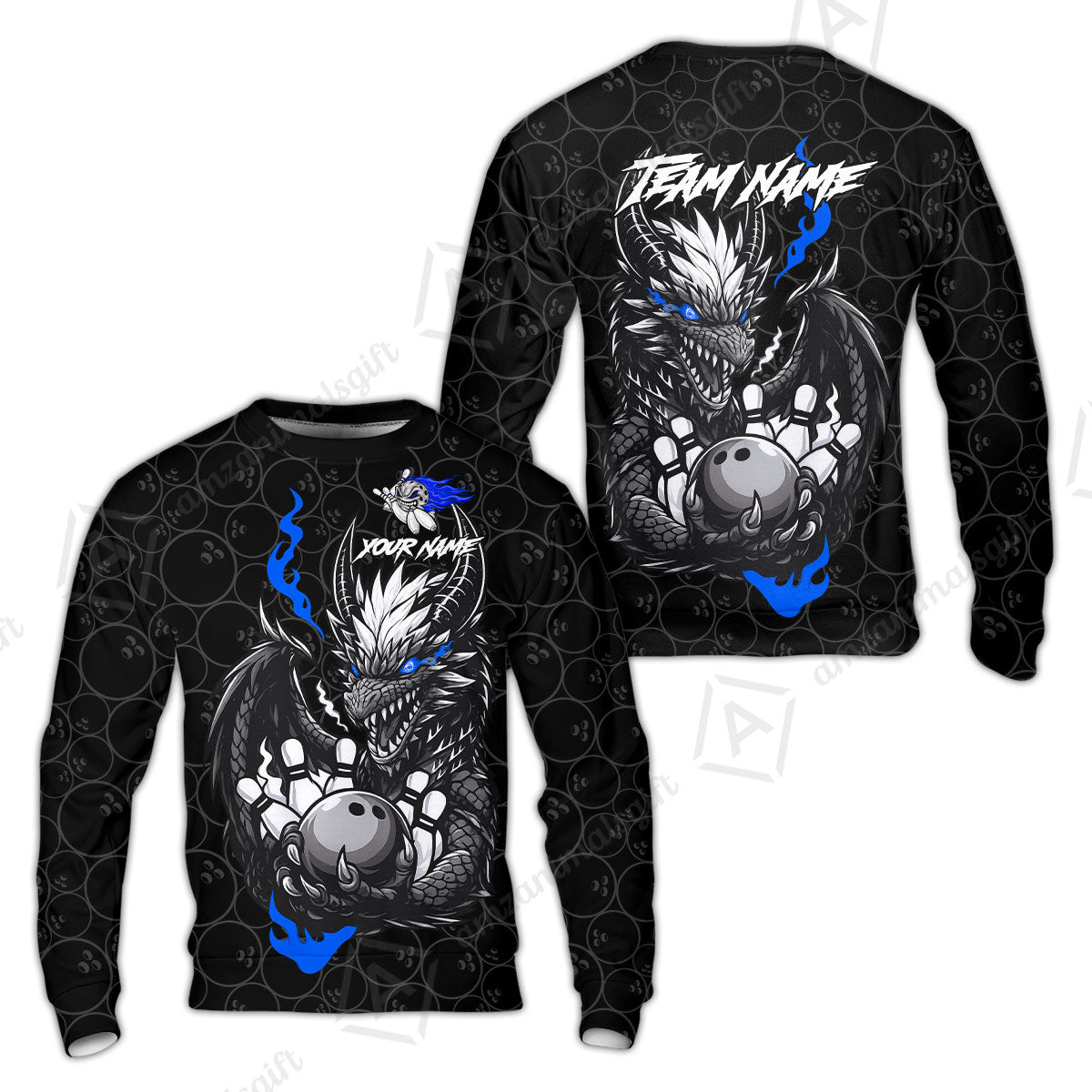 Custom Badass Dragon Bowling Jersey Polo Shirt, Custom Badass Dragon Bowling Team Shirt For Players With Name & Team Name