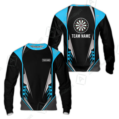Customized Name & Text Darts Sweatshirt, Personalized Darts Team Sweatshirt For Summer - Gift For Darts Lovers, Darts Players Uniforms