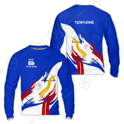 Customize Name, Team Name Bowling Jersey, Bowling Team Jersey Multicolor Polo Quarter-Zip Shirts, Custom Bowling Uniforms Jerseys