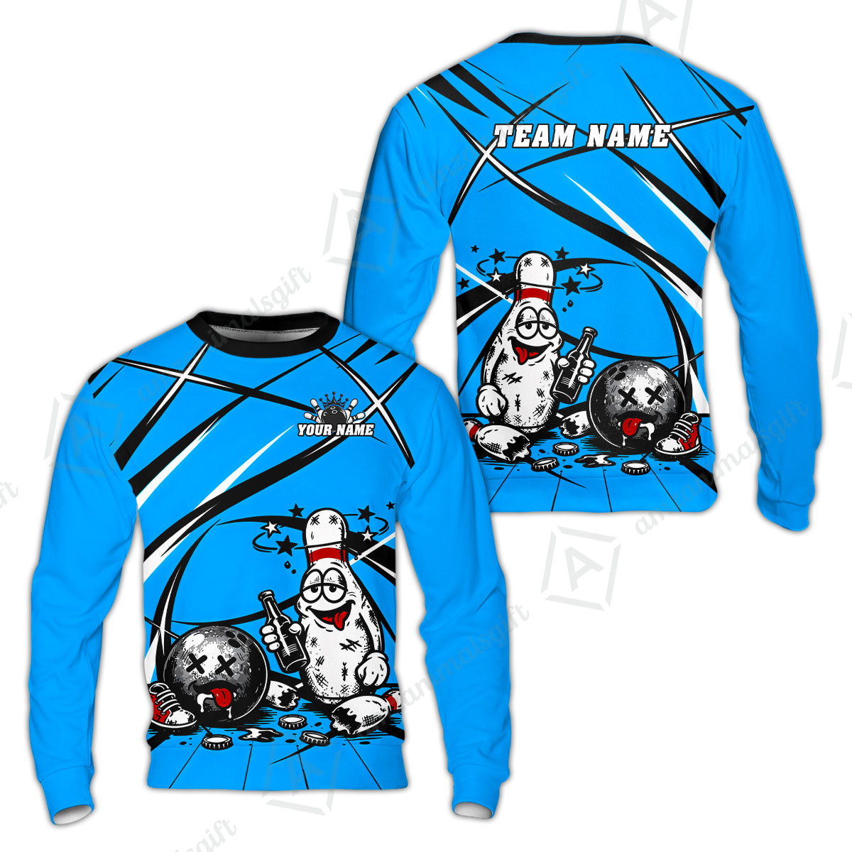 Custom Bowling Jersey Polo Shirt, Drunk Bowling Pin And Ball, Custom Bowling Jersey Team Shirt For Players With Name & Team Name