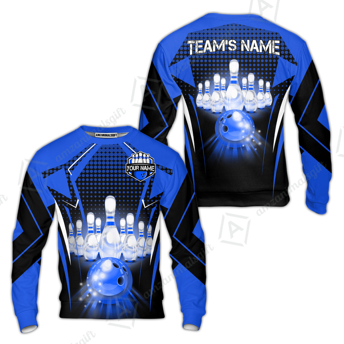 Custom Bowling Team Jerseys Polo Shirts, Bowling uniforms Ball & Pins Multicolor Jersey For Tournament Team Men Women Bowlers