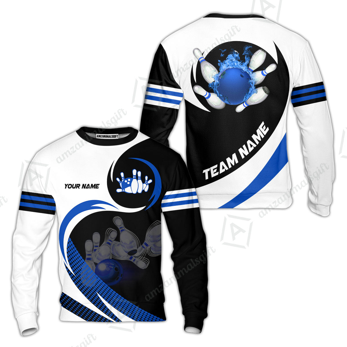 Custom Bowling Team Jersey Shirts, Custom Flame Ball Bowling Uniforms Unisex Polo, Multi Colors Personalized Name And Team Name