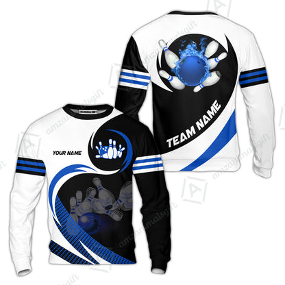 Custom Bowling Team Jersey Shirts, Custom Flame Ball Bowling Uniforms Unisex Polo, Multi Colors Personalized Name And Team Name