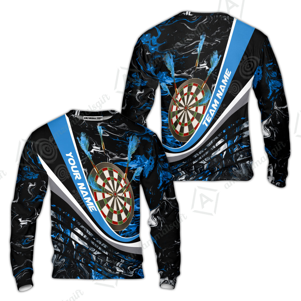 Customized Darts Sweatshirt, Darts Flaming Magma Multicolor Sweatshirt Custom Team Jersey For Darts Player