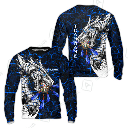 Customized Darts Team Sweatshirt, Darts And Dragon With Magma Personalized Sweatshirt For Darts Players