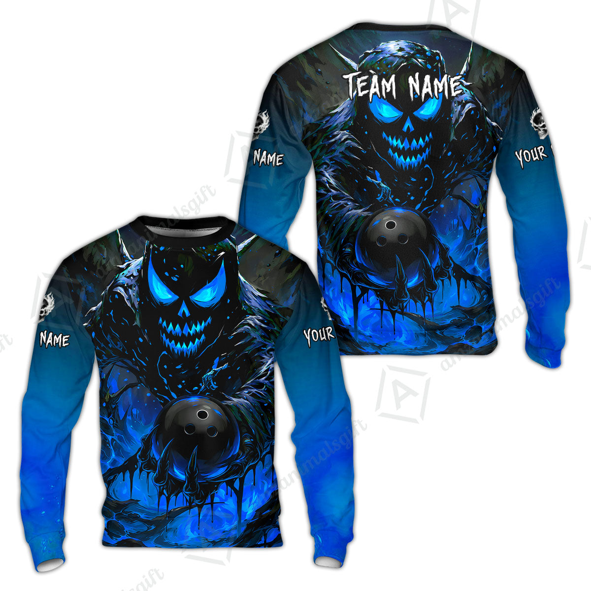 Custom Bowling Jersey Polo Shirt, Hellfire Strike, Custom Bowling Jersey Team Shirt For Players With Name & Team Name