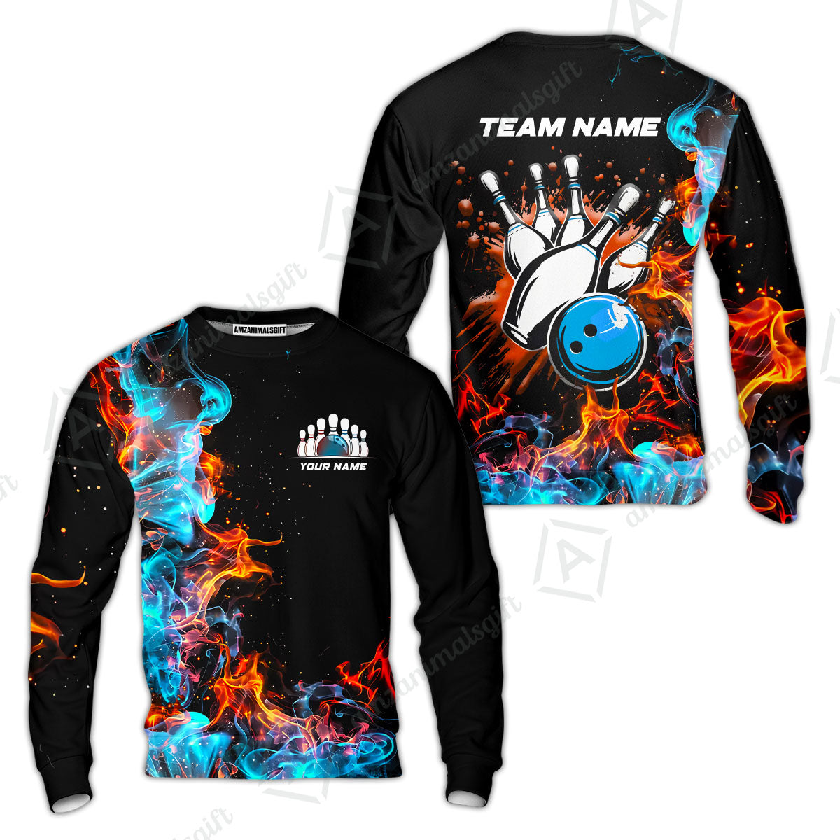 Customized Bowling Team Jersey, Bowling In Fires Multicolor Option Shirts, Custom Bowling Uniforms Jerseys For Bowlers