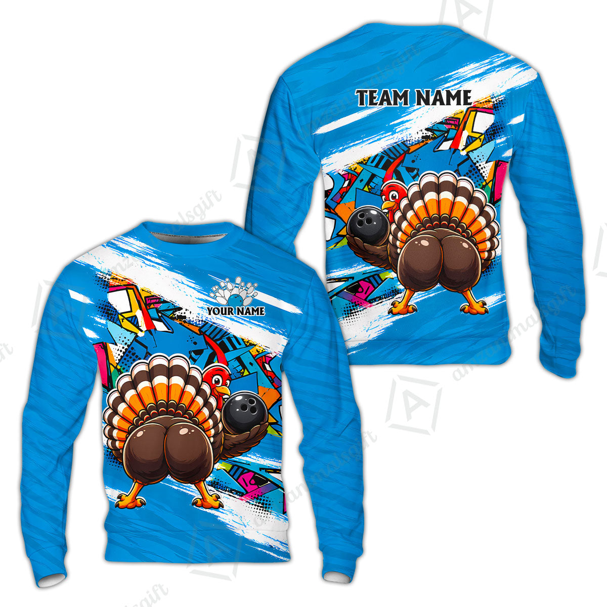 Custom Bowling Jersey Polo Shirt, Turkey Bowling, Personalized Name And Team Name