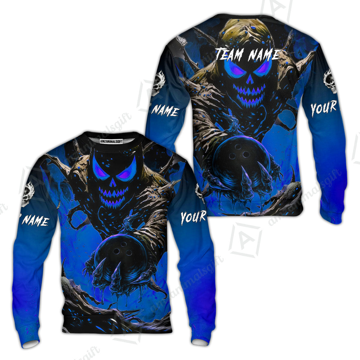 Custom Bowling Team Flat Neck Zip Jersey Shirt, Devil’s Strike Devil’s Strike Power Bowling Edition, Personalized Team Shirt with Custom Name