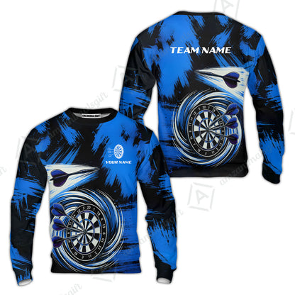 Customized Darts Sweatshirt, Darts Colorful Wave Custom Name Team Name Sweatshirt For Darts Player